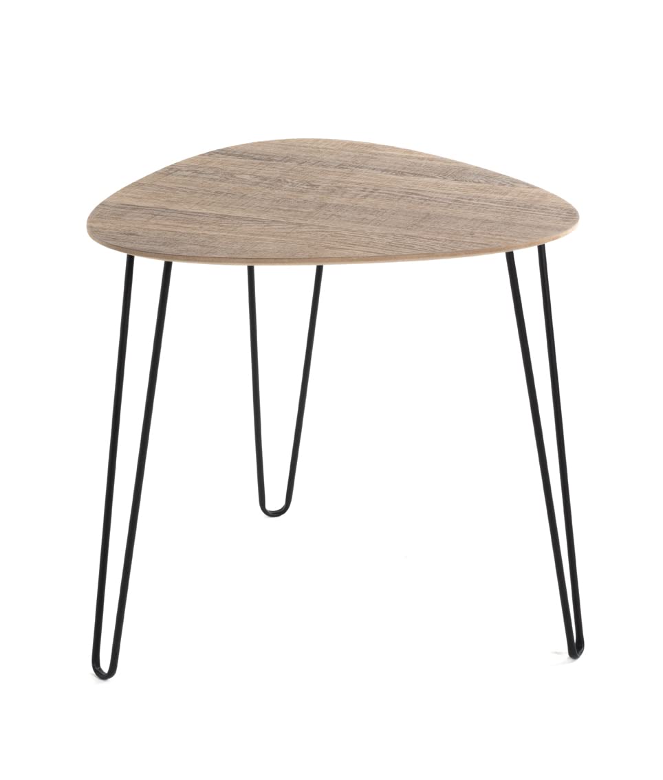 HAKU Möbel Beistelltisch, MDF, schwarz-eiche, B 40 x T 40 x H 43 cm