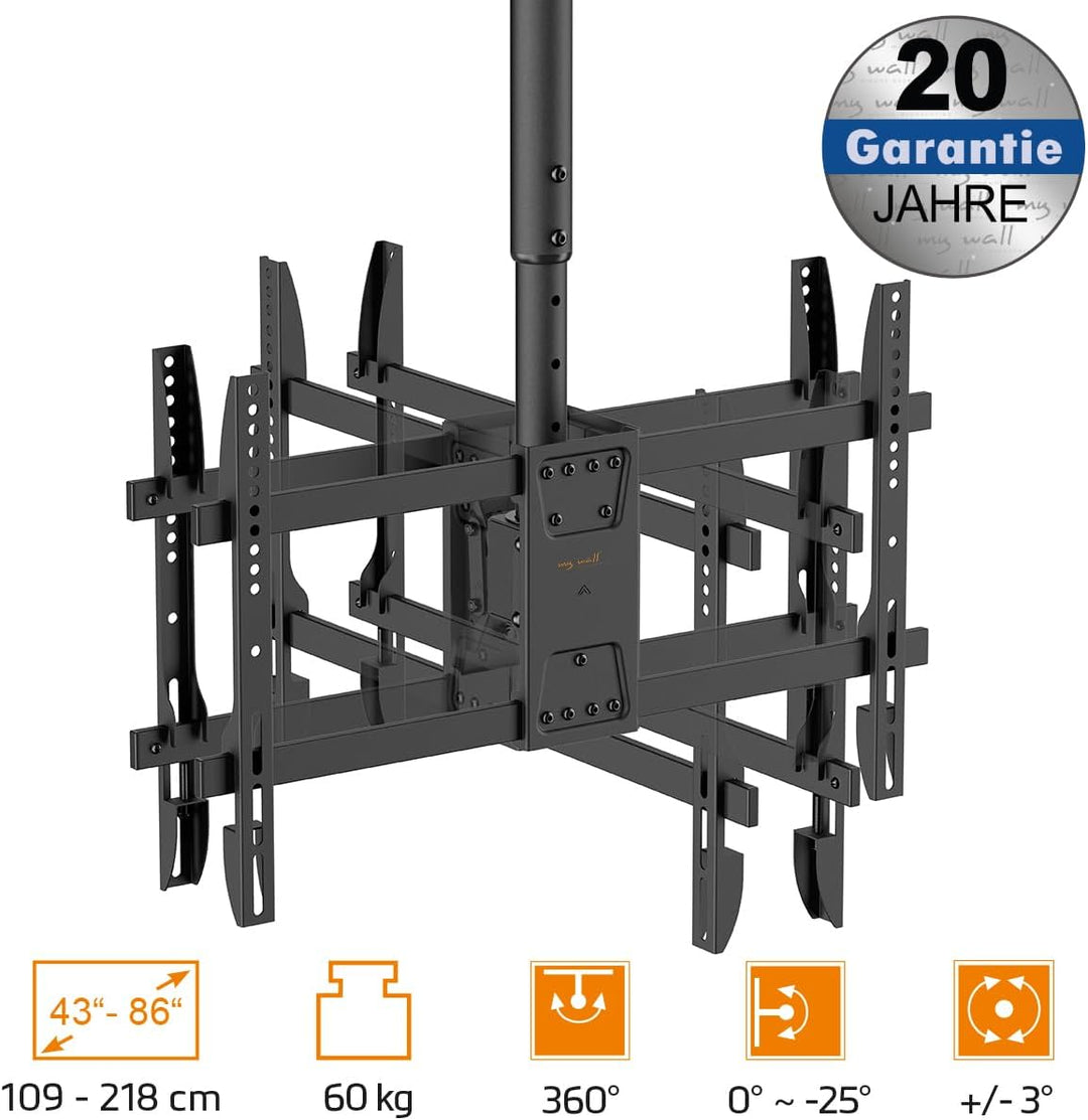 My Wall bewegliche TV Deckenhalterung – HD8L, Deckenhalterung für Fernseher 43"-86", drehbar & neigb