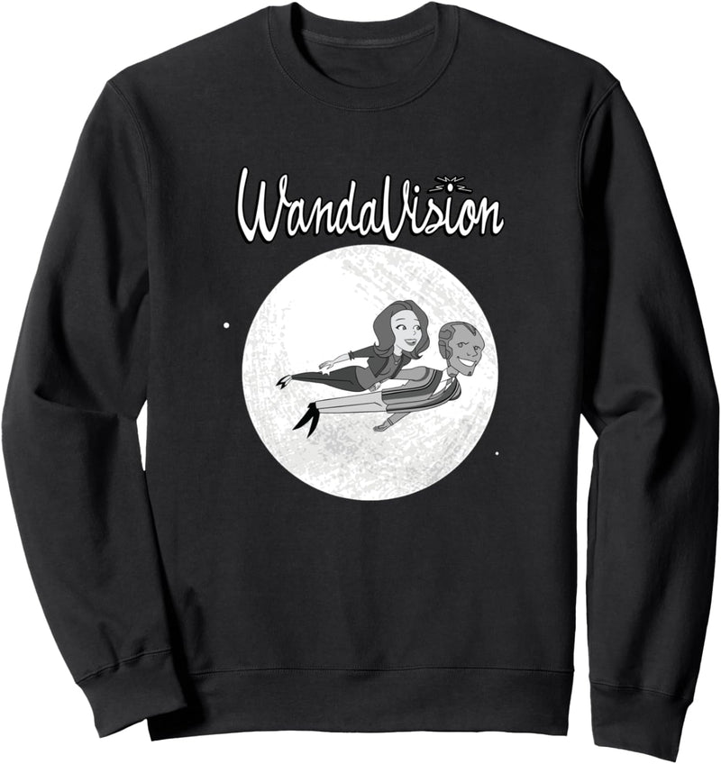 Marvel WandaVision Wanda & Vision Retro-Cartoon-Mondflug Sweatshirt