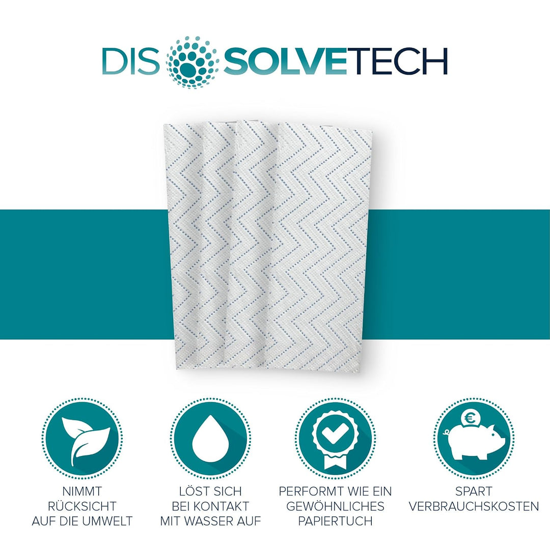 Papernet DissolveTech 411169 V-Falz Papierhandtuch, 2-lagig schnell lösliche Papierhandtücher, weiss
