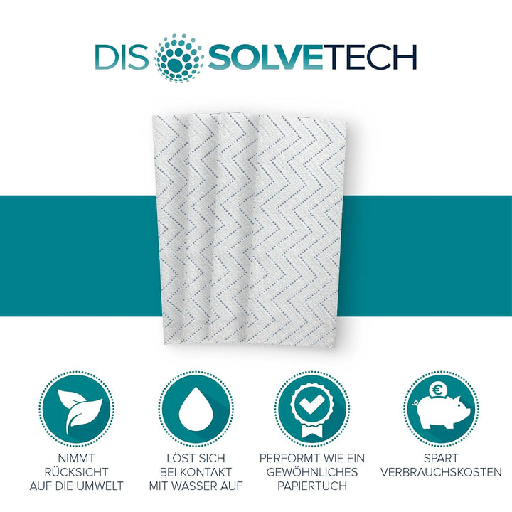 Papernet DissolveTech 411169 V-Falz Papierhandtuch, 2-lagig schnell lösliche Papierhandtücher, weiss