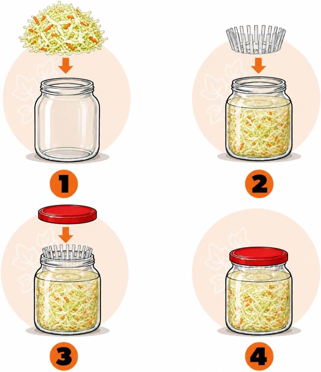 KADAX Fermentiergewichte – 20er Set | Gärhilfe fi 100 mm mit Netz für TO100-Einmachgläser | Kunststo