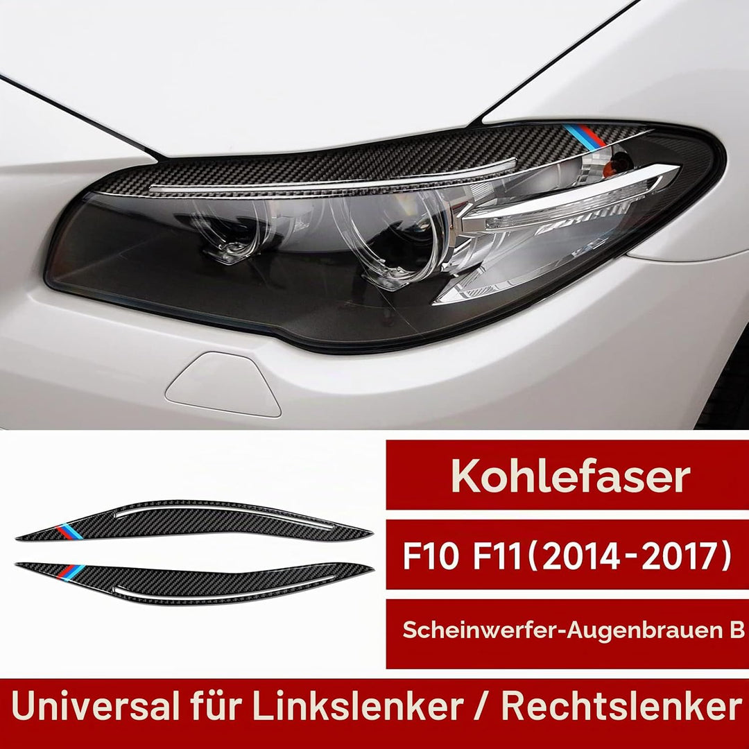 2PCS Auto Scheinwerfer Augenbrauen Abdeckung Augenlider Aufkleber Kohlefaser Decal Kompatibel mit F1