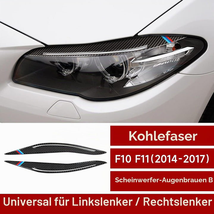 2PCS Auto Scheinwerfer Augenbrauen Abdeckung Augenlider Aufkleber Kohlefaser Decal Kompatibel mit F1