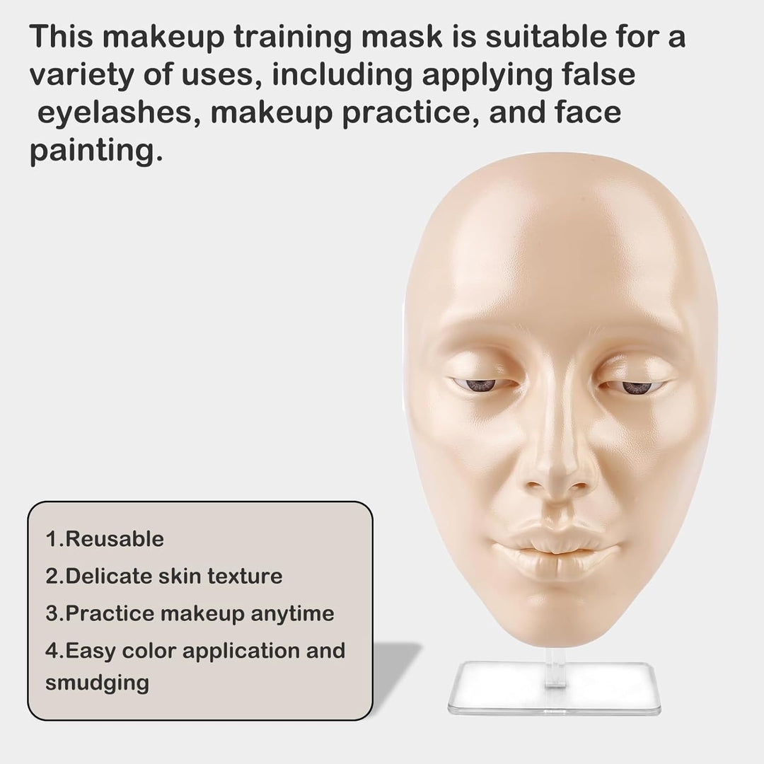 Schminkpuppe, Schminkkopf Für Mädchen, Silikon Make-Up-Übungs Gesicht, Wiederverwendbares Make Up Üb