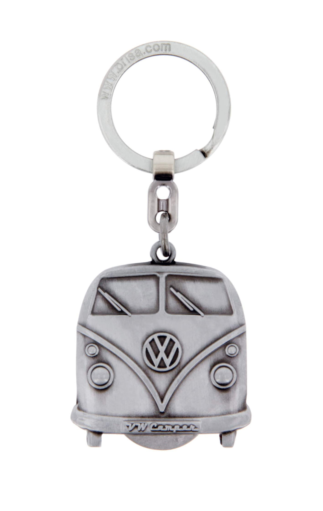 BRISA VW Collection - T1 Bulli Bus Schlüsselanhänger mit Einkaufswagenchip Bulli/Antiksilber, Bulli/