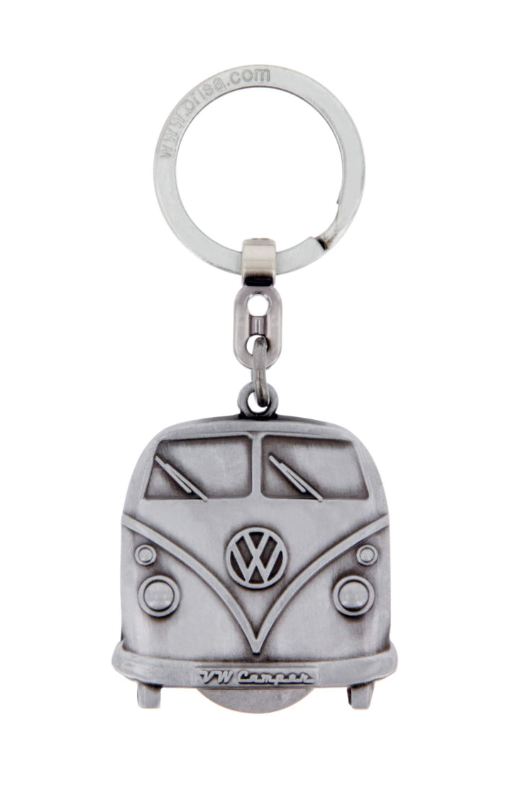 BRISA VW Collection - T1 Bulli Bus Schlüsselanhänger mit Einkaufswagenchip Bulli/Antiksilber, Bulli/