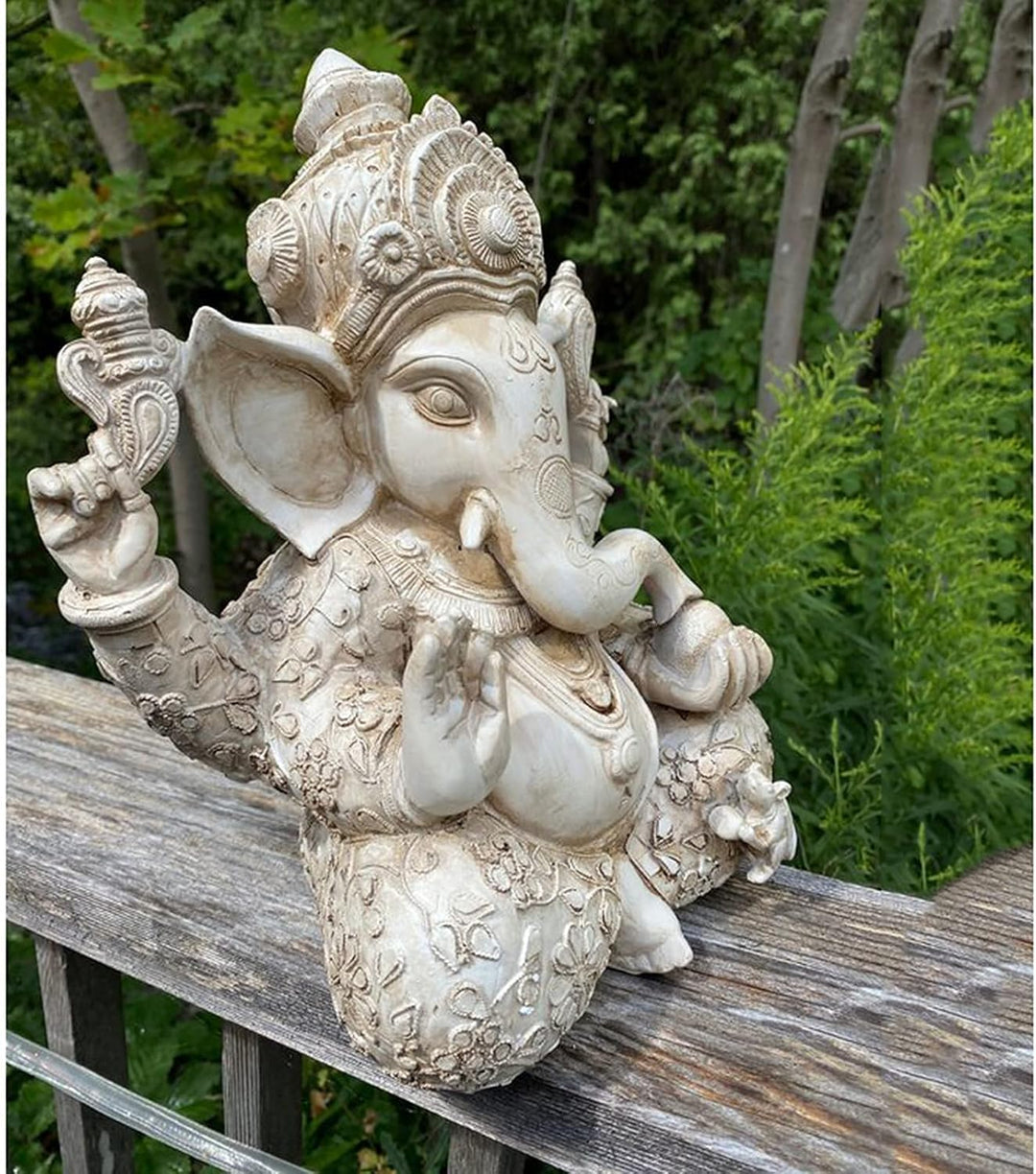 Ganesha Figur Gross Buddha Statue H-30 cm,Zen Garten Dekoration Figuren,Buddha Figur-Elefantengott,H