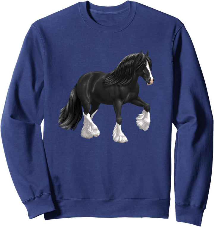 Hübsches schwarz-weiss Tinker Zugpferd Sweatshirt