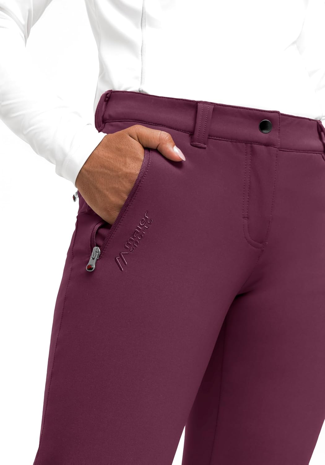 Maier Sports Helga Slim, Warme Damen Wanderhose, Wasserabweisende Outdoorhose für Trekking &amp; Hiking,