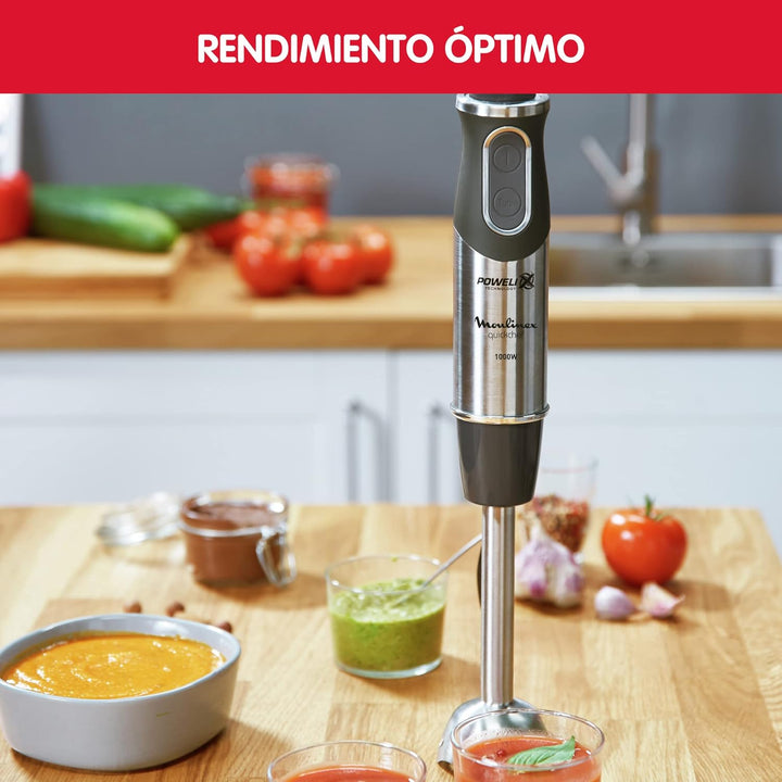 Moulinex DD6578 Quickchef 2-in-1 Stabmixer, 1000 W, Mixer mit Powelix-Technologie und 10 Geschwindig