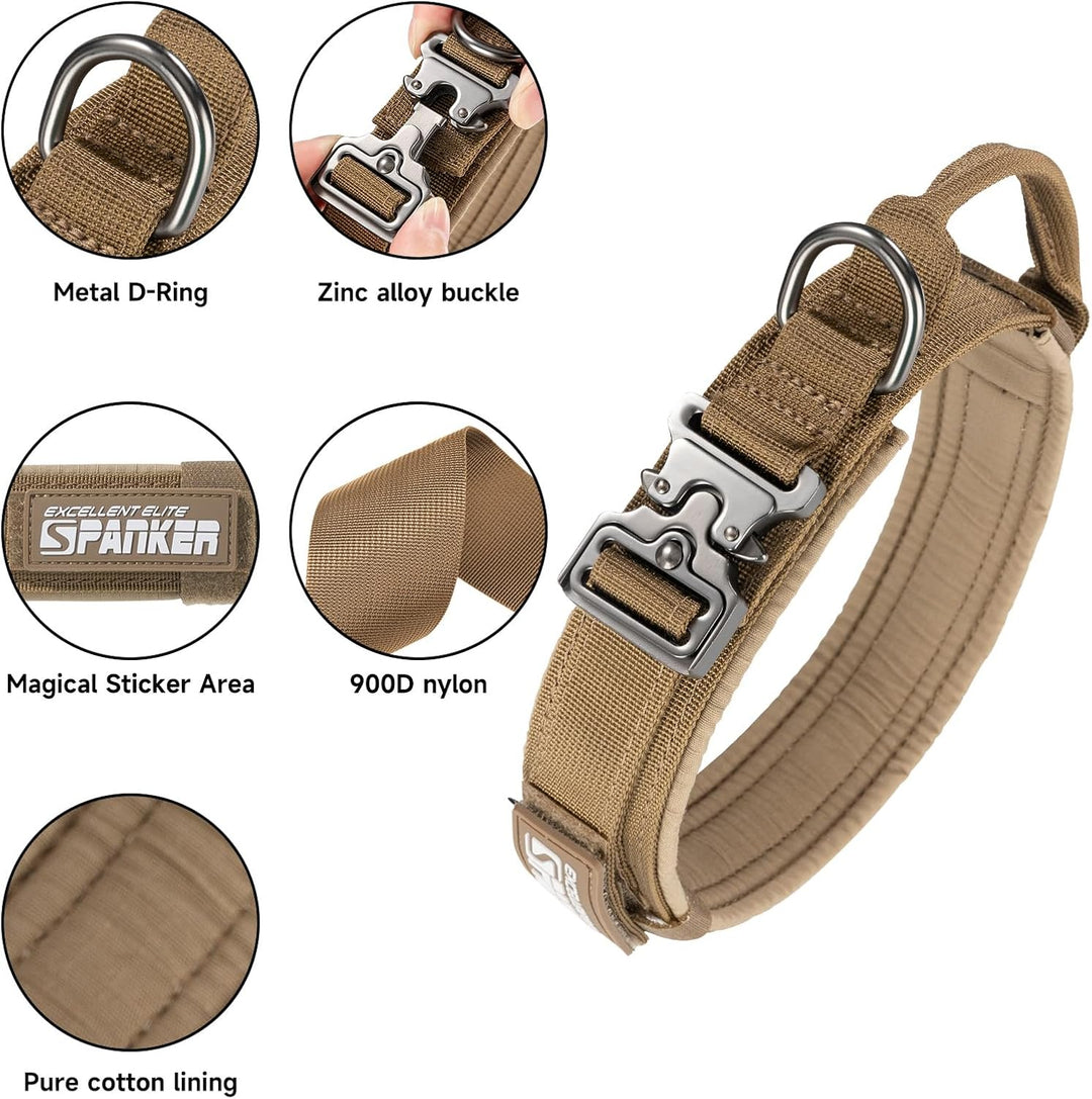 EXCELLENT ELITE SPANKER Taktisches Hundehalsband Militär-Hundehalsband K9 Mit Griff Halsband Trainin