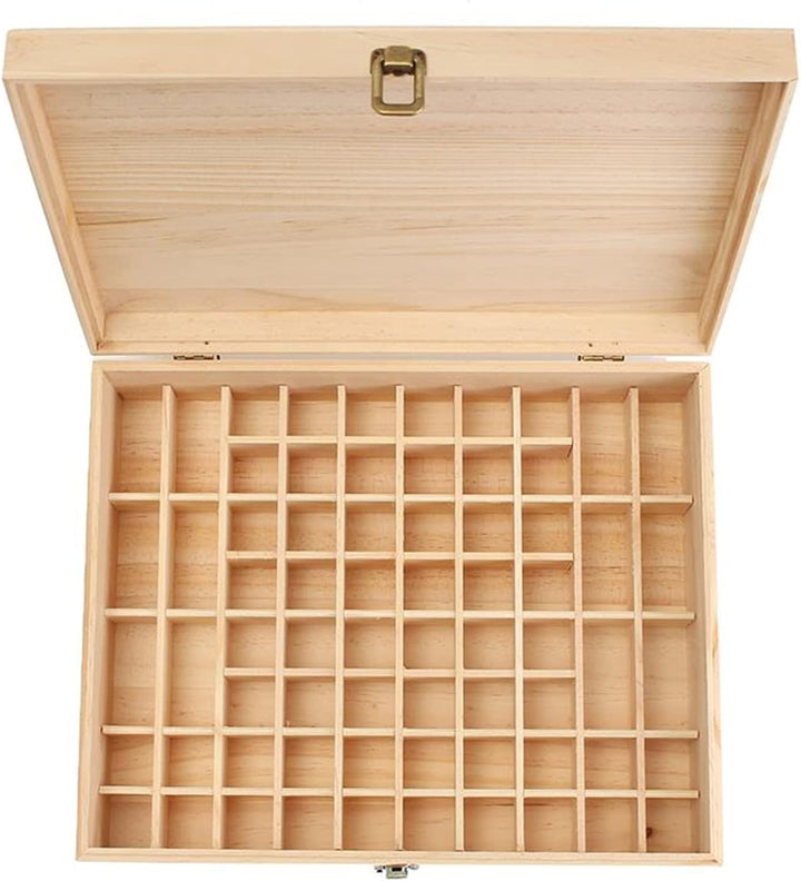 RoseFlower 68 Slots Ätherisches Öl Box aus Holz - Ideales Aufbewahrungsbox Organisator für Ätherisch