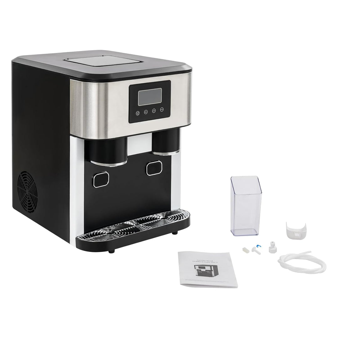 3-in-1 Eiszubereiter - Eiskubermaschine für Gehacktes Eis und Eiswürfel, 10-15 kg Eis pro Tag in 8-1