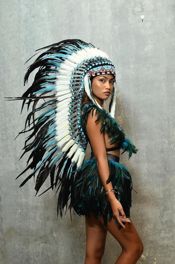 Medium Feather Headdress Turkis, Turkis