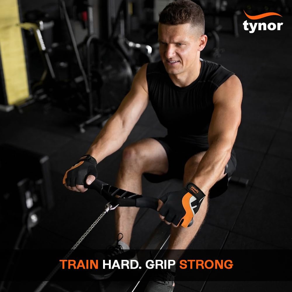 TYNOR Trainingshandschuhe fürs Fitnessstudio, gepolsterte Gewichtheberhandschuhe mit Handgelenksband