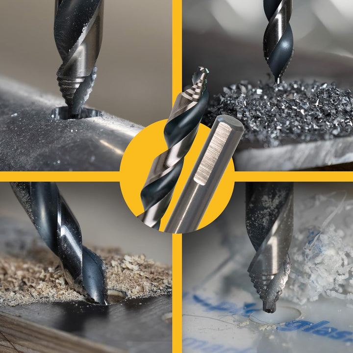 10x Spiralbohrer Step Force Ø8.0 mm - HSS-G DIN 338 für Stahl, Baustahl, Alu, Buntmetalle AMBOSS WER