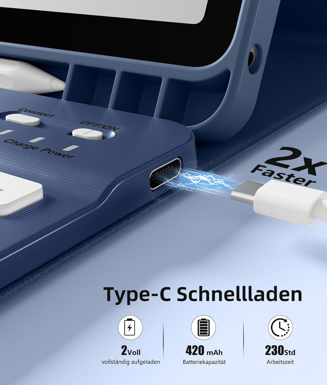 Vobafe Hülle mit Tastatur für Samsung Galaxy Tab A11+ Plus 11 Zoll 2025 / Tab A9+ Plus 2023, 7 Farbe