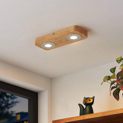 Lindby LED Deckenlampe 'Mikari' (Modern) aus Holz u.a. für Wohnzimmer & Esszimmer (2 flammig,) - Dec