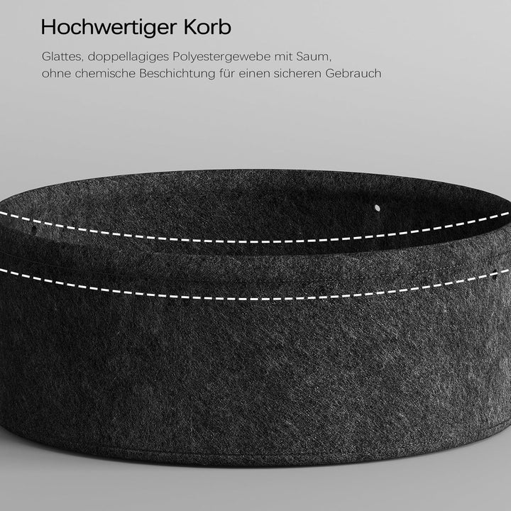 Beistelltisch Rund, Sofatisch 2 Ebenen, Metall Balkontisch, Kleiner Tisch, Couchtisch mit Korb aus S