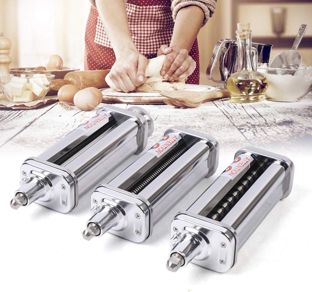 Pastaaufsatz Nudelaufsatz Küchenmaschine Mixer Edelstahl Zubehör 8 Variable Dickeneinstellungen für