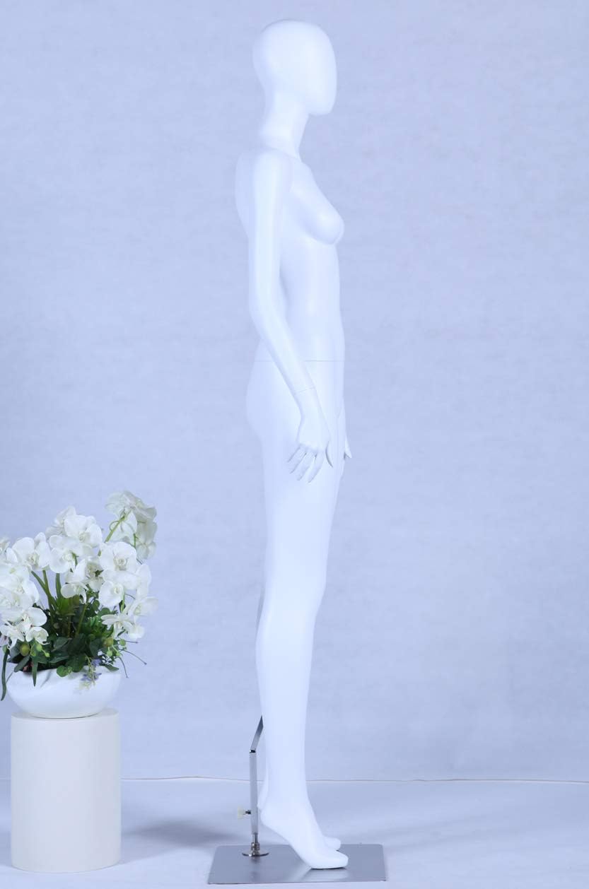Schaufensterpuppe S+26 Frau weiss matt lackiert hochwertig Egghead mit Metallplatte Frau Weiblich Ne
