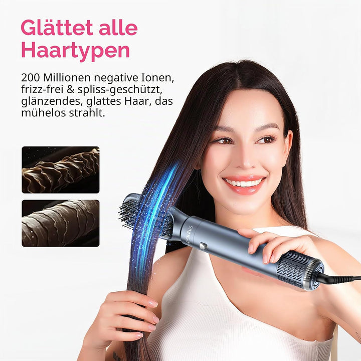 Atopskins Pro Air styler 6 in 1 Airbrush Haarstyler Hair Styler mit Rundbürste, Warmluftbürste, Föhn
