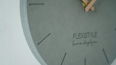 FLEXISTYLE Wanduhr ohne tickgeräusche ECO 30cm, Wohnzimmer, Schlafzimmer, in Europa hergestellt (Gra