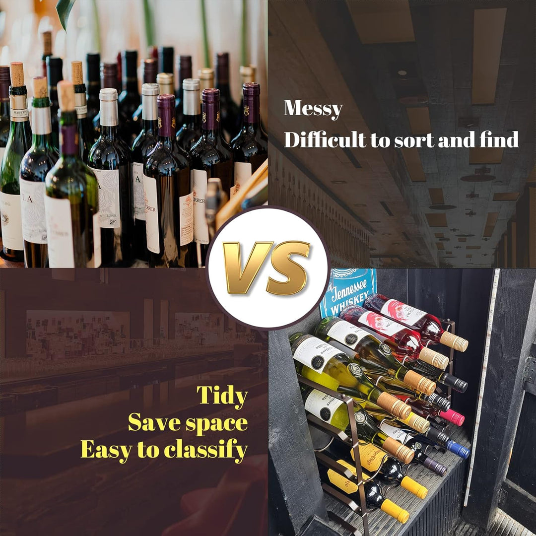 Weinregal Metall stapelbar flaschenregal für 16 Flaschen für Keller, bar und lagerraum, stabiles mod