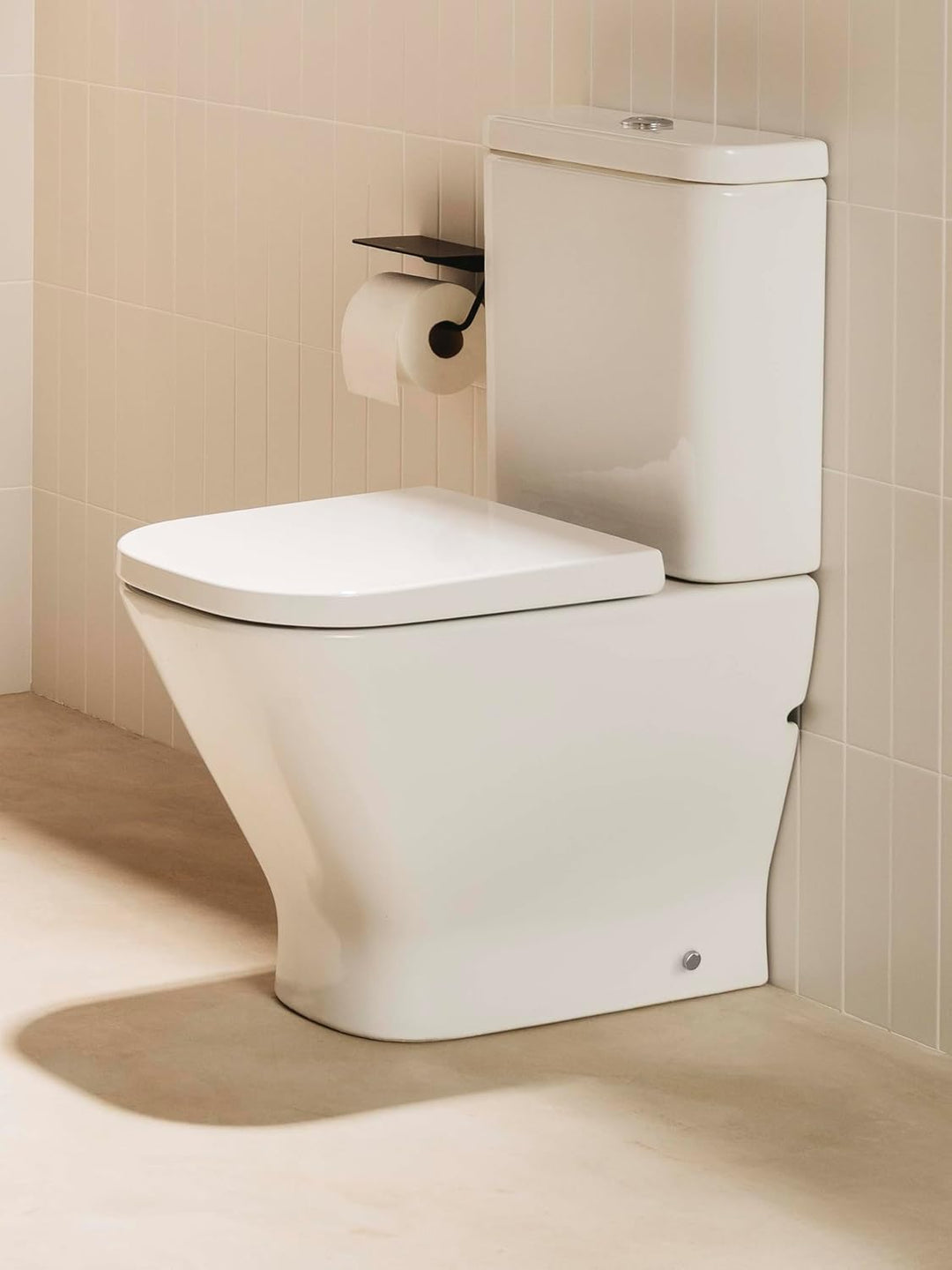 Roca A801D22001 The Gap Round kompakter WC-Sitz mit Absenkautomatik, Weiss