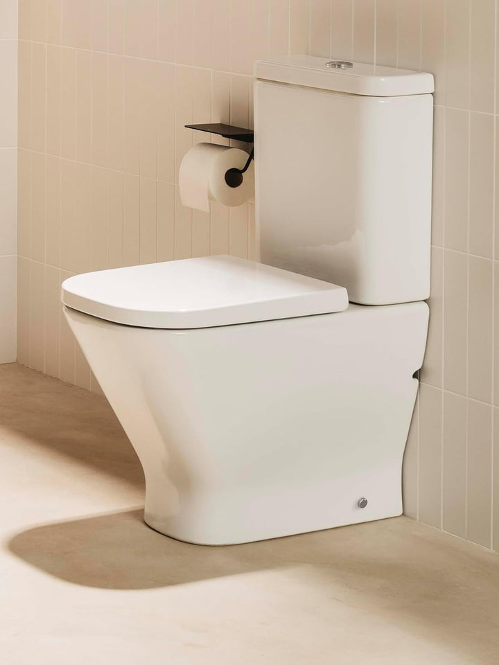 Roca A801D22001 The Gap Round kompakter WC-Sitz mit Absenkautomatik, Weiss