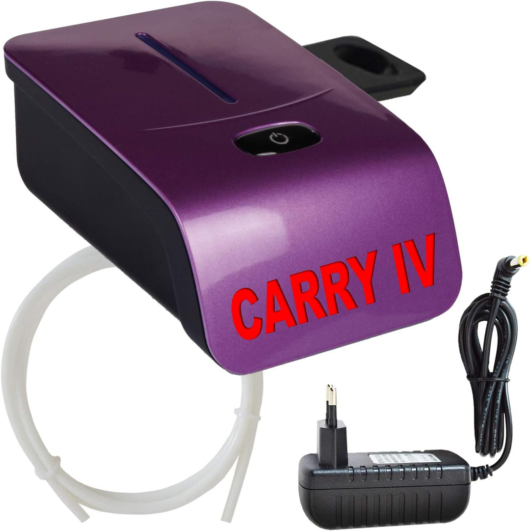 AirBrush Set Carry IV-TC Violet - Airbrush Kompressor mit Sensor-Touch-Control-Technologie/mit Torte