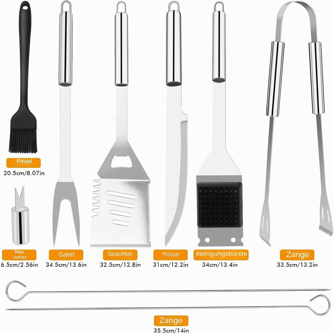 Grillbesteck Set, Edelstahl Grillzubehör, Tragbares Professionelles Grillwerkzeug, Perfektes Grill S
