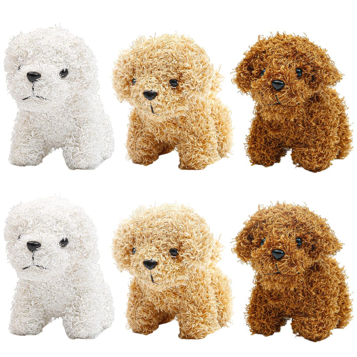 ANBOOR 6 Kleine Kuscheltiere 12cm Süsses Hündchen-Plüsch-Stofftier Mit Schlüsselanhänger Cuddly Toy