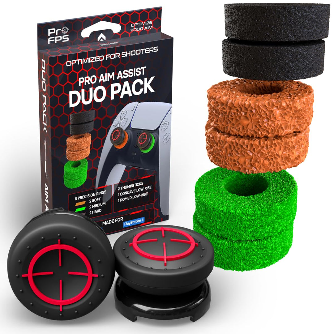 ProFPS PS5 Zubehör / PS4 Zubehör - 6x Precision Rings & 2x Mixed PS5 Sticks (Duo Pack) - PS5 Control