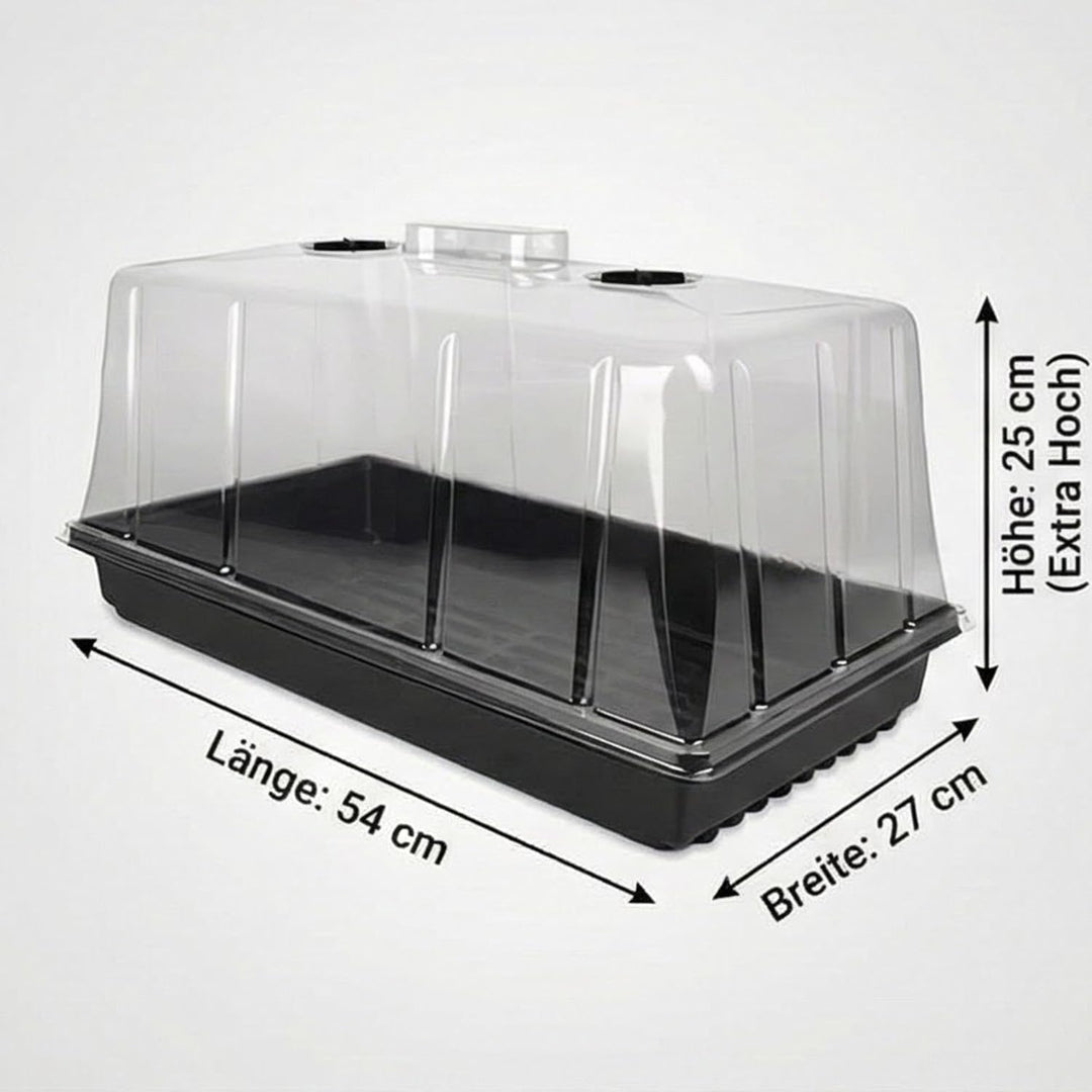 GrowPRO High Dome Zimmergewächshaus, 54x27x25 cm - Anzuchthaus mit verschliessbaren Belüftungslöchen