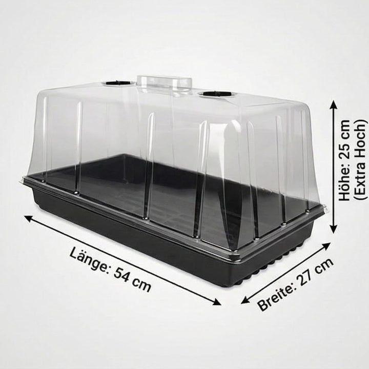 GrowPRO High Dome Zimmergewächshaus, 54x27x25 cm - Anzuchthaus mit verschliessbaren Belüftungslöchen