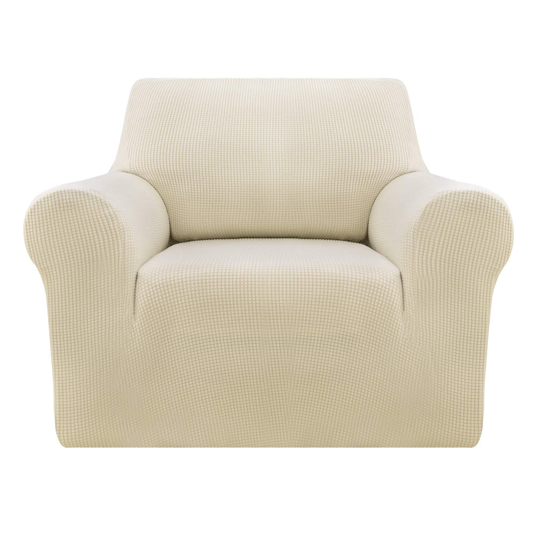 Deconovo Jacquard-Sesselbezug, 1-Sitzer, dehnbar, für Kinder, Beige, Sofaschonbezug 84x90x91 CM Beig