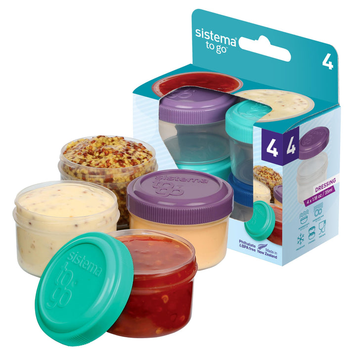 Sistema TO GO Dressingbehälter | Frischhaltedosen/Sossenbehälter mit Deckel | 35 ml | BPA-frei | bla