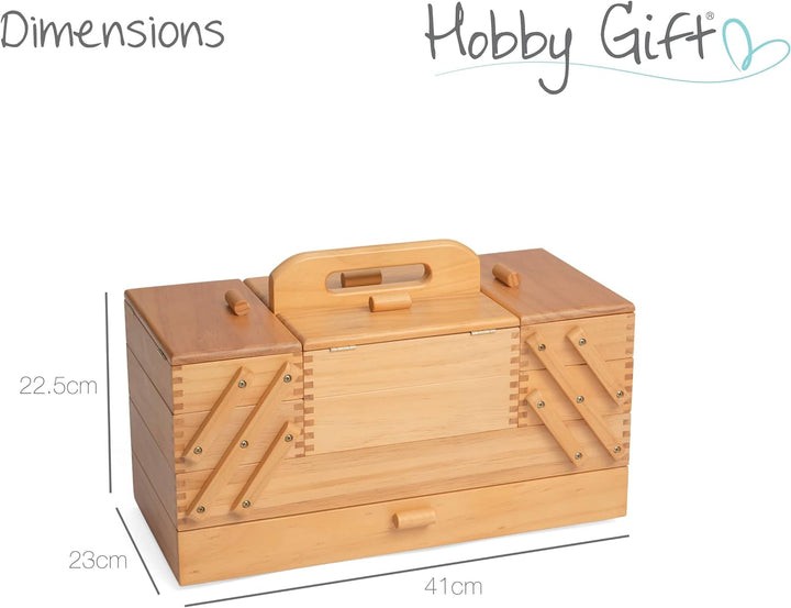 Hobby Gift Etagen-Aufbewahrungsbox aus Holz zum Nähen, Basteln und Hobby, 4 Etagen mit Schublade, 4