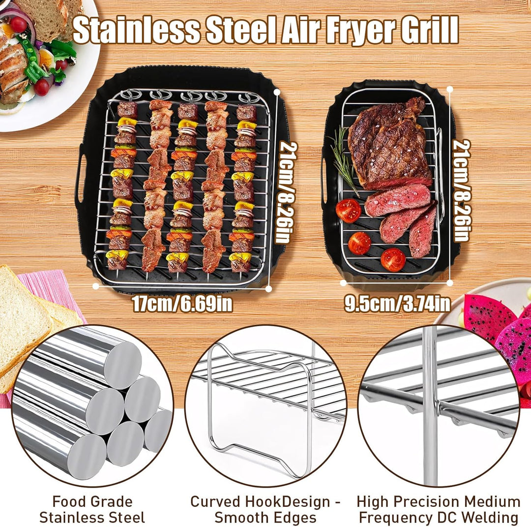 Heissluftfritteuse Zubehör für Tefal EY9018 Dual Easy Fry & Grill - 5,2/3,1L - Airfryer Silikonform,