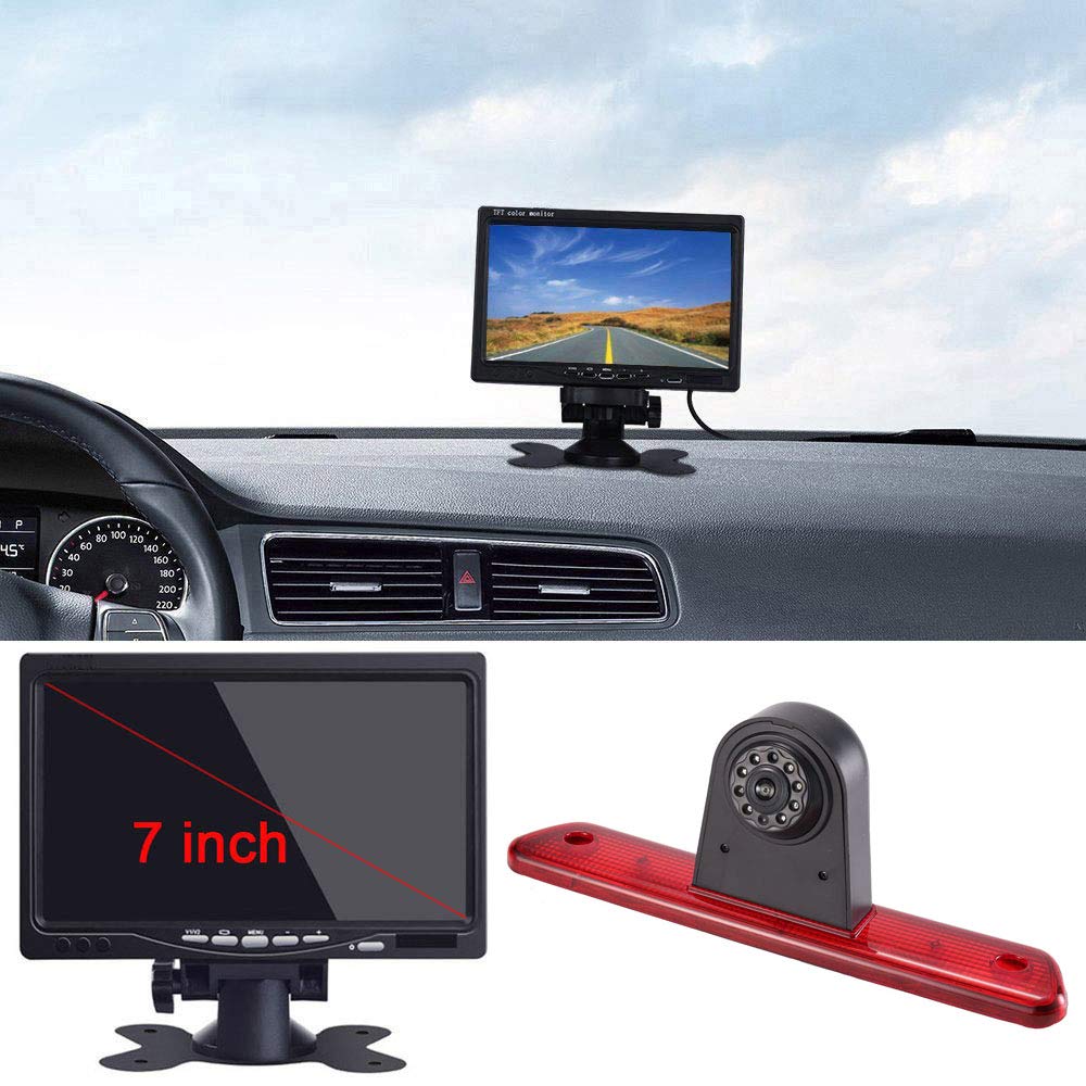Auto Dach Bremslicht Rückfahrkamera Farbkamera Einparkkamera Rückfahrsystem+4.3 inch TFT LCD Monitor
