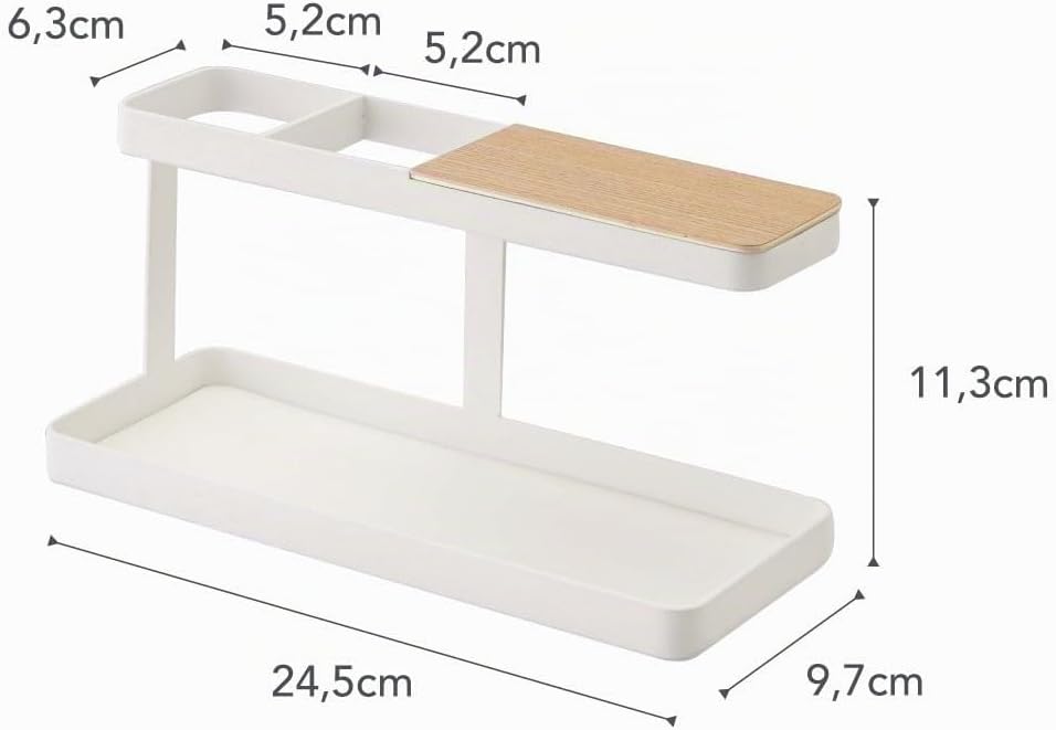 Yamazaki Tower Tisch-Organizer, Stahl, Weiss, One Size, Weiss