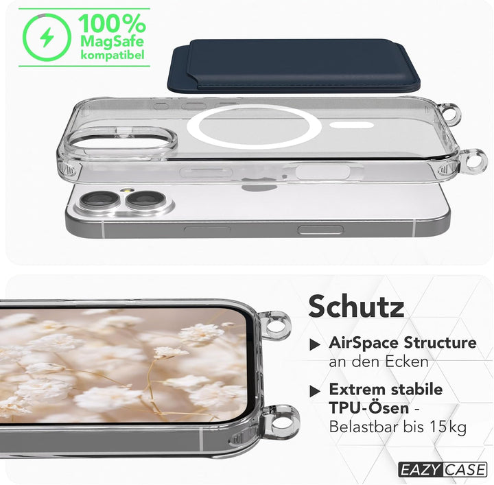 EAZY CASE Handykette - Verstellbares Taschenband kompatibel mit iPhone 17, Schulterriemen, Handykord