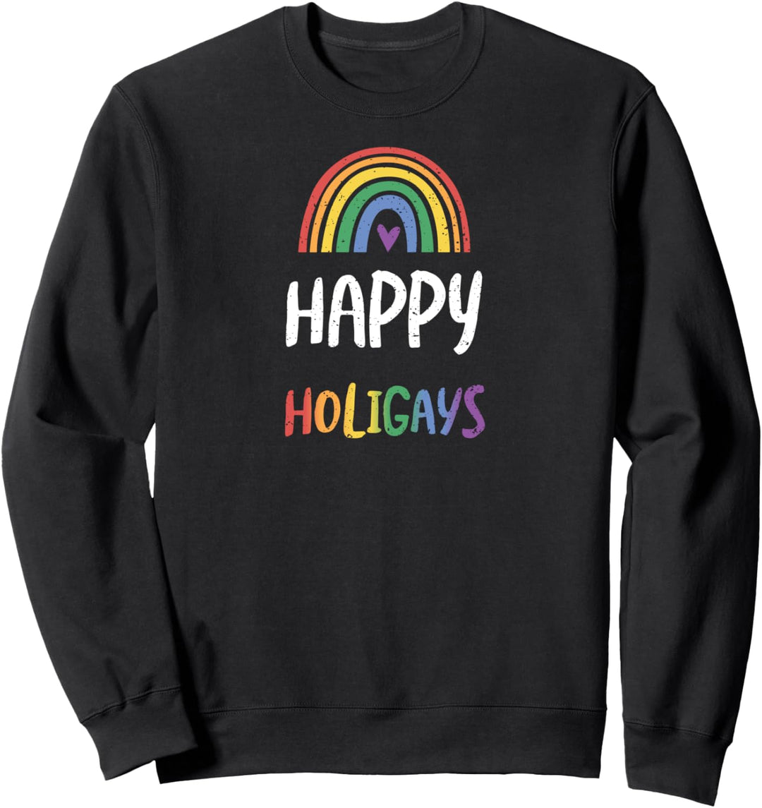 Queer: Happy Holigays - LGBTQ Sprüche Sweatshirt