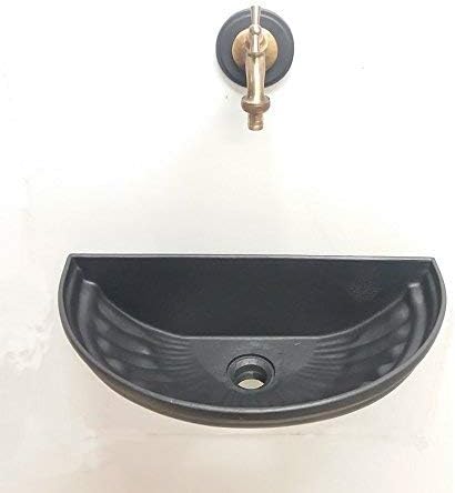 Fonderia Bongiovanni Wandbrunnen Farbe Grauguss Badewanne Versilia und Wasserhahn Modell 303B aus br