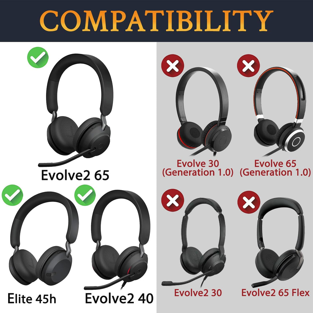 SOULWIT Kühlgel Ersatzpolster Ersatz Ohrpolster für Jabra Evolve2 65 (Evolve 2 65MS 65UC MS UC)/Evol