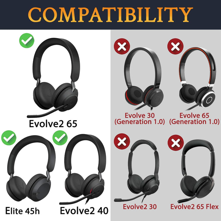 SOULWIT Kühlgel Ersatzpolster Ersatz Ohrpolster für Jabra Evolve2 65 (Evolve 2 65MS 65UC MS UC)/Evol