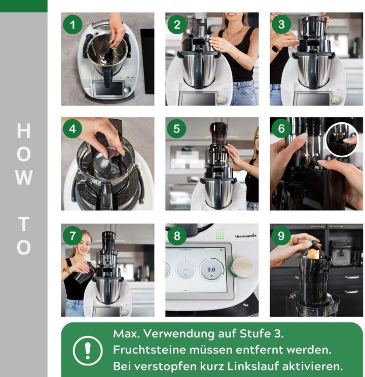 SaftPRO – Slow Juicer, Entsafter passend für den Thermomix TM6, TM5, perfekter kaltgepresster Saft m
