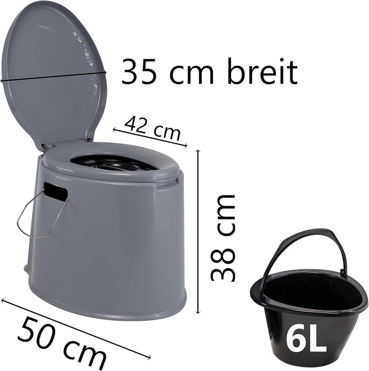 Mobile Campingtoilette mit herausnehmbaren Eimer - bis 120kg Sitzhöhe 37cm Camping Nottoilette Mobil